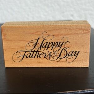 1992 PSX Cursive Happy Father’s Day F267 Wood Mounted Rubber Stamp